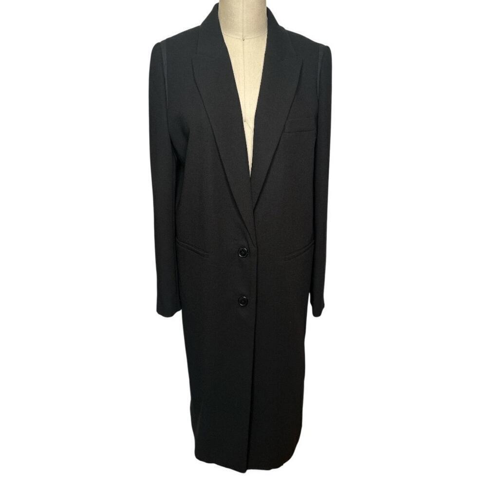 Ba&Sh Black Lander Tailored Collar Long Coat Jacket Size 8
